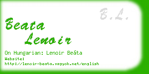 beata lenoir business card
